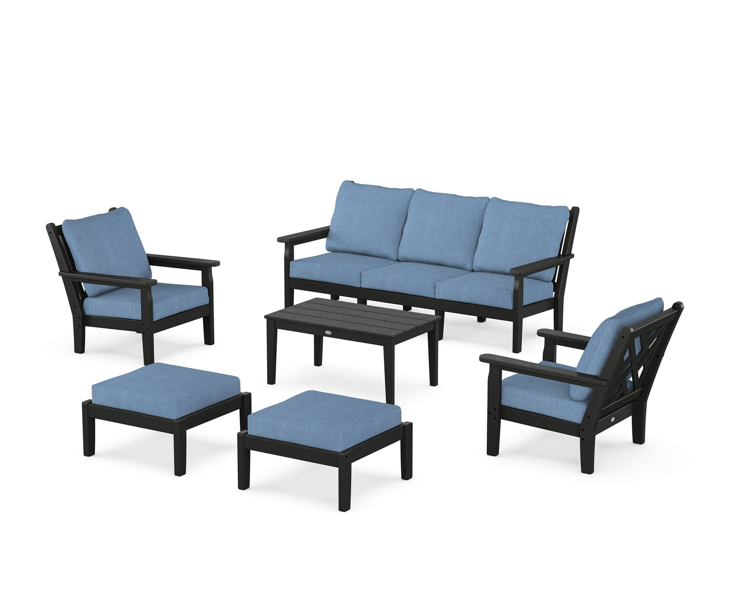 Chippendale 6-Piece Lounge Sofa Set