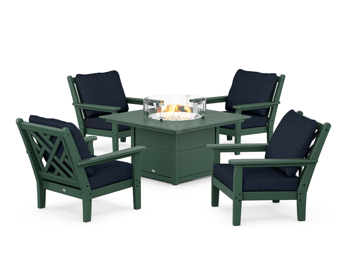 Chippendale 5-Piece Deep Seating Set with Fire Pit Table