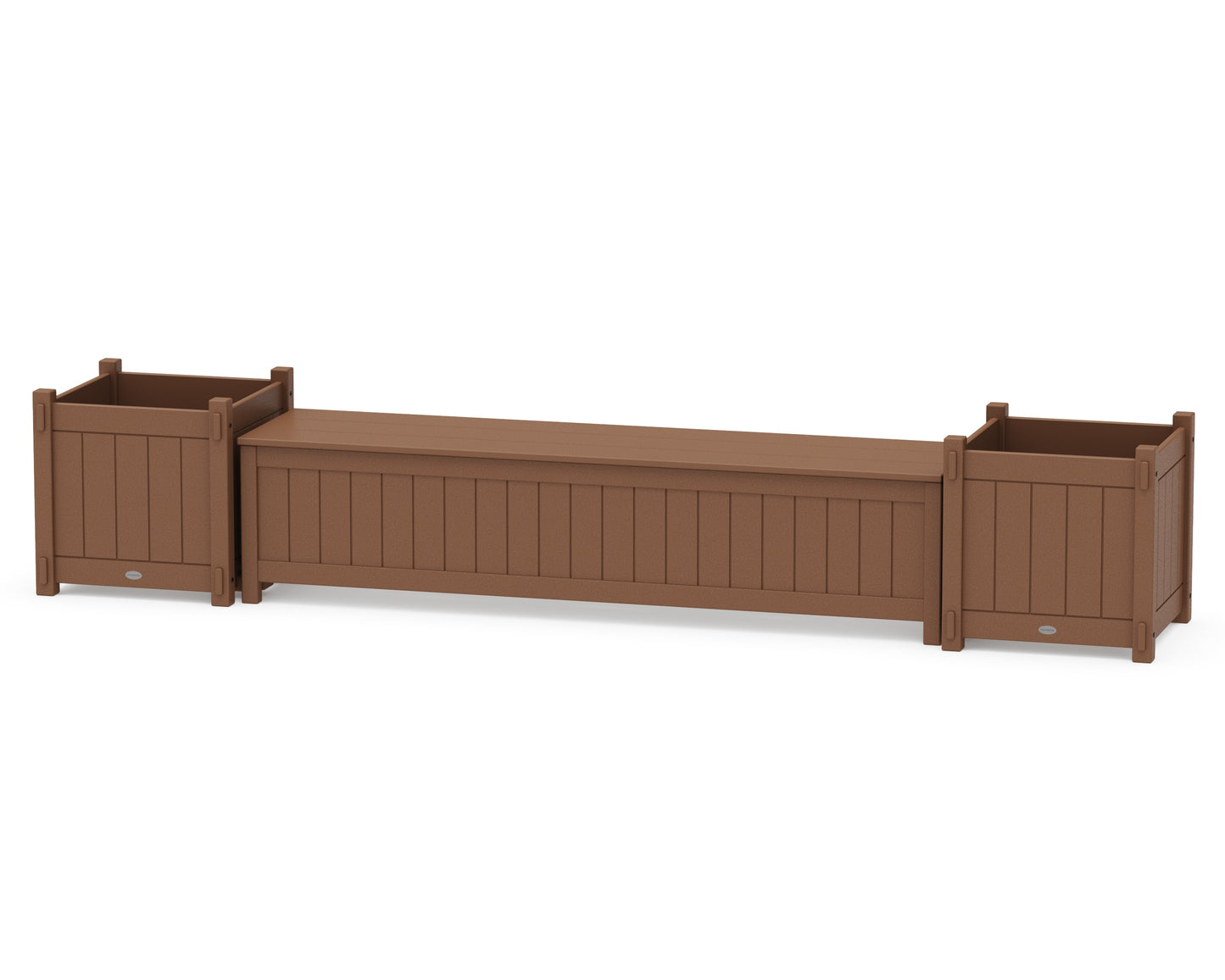 72" Vineyard Straight Planter Storage Bench Set- Large