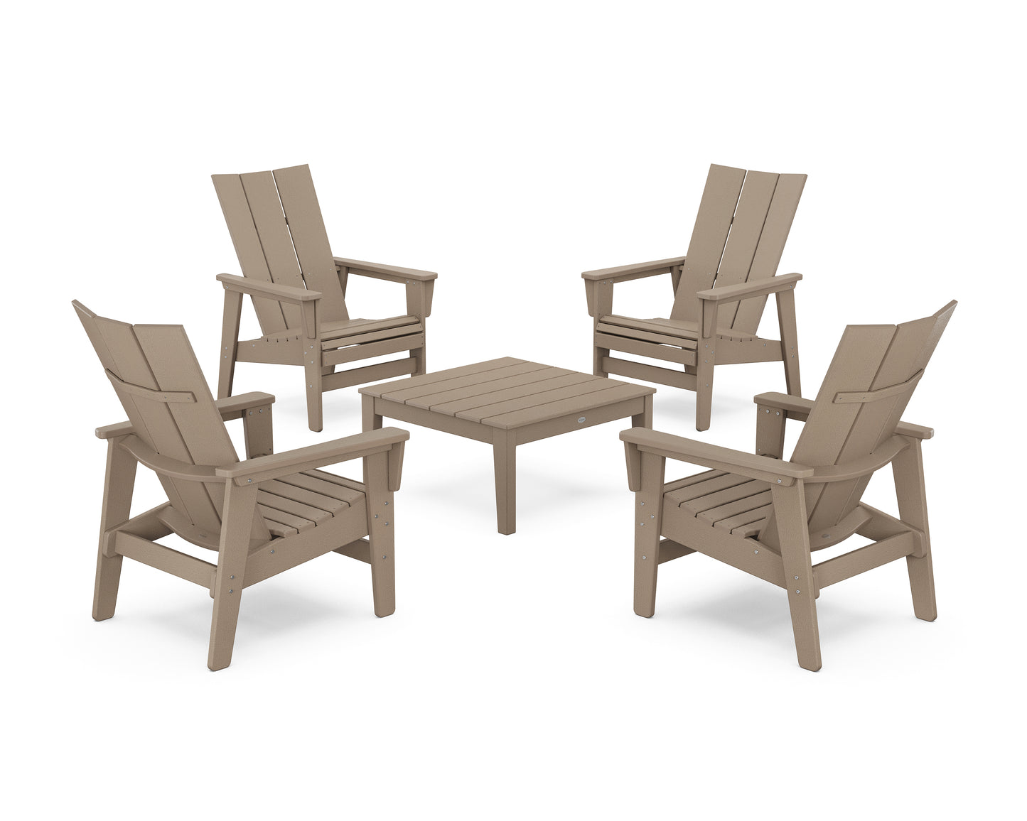 5-Piece Modern Grand Upright Adirondack Chair Conversation Group