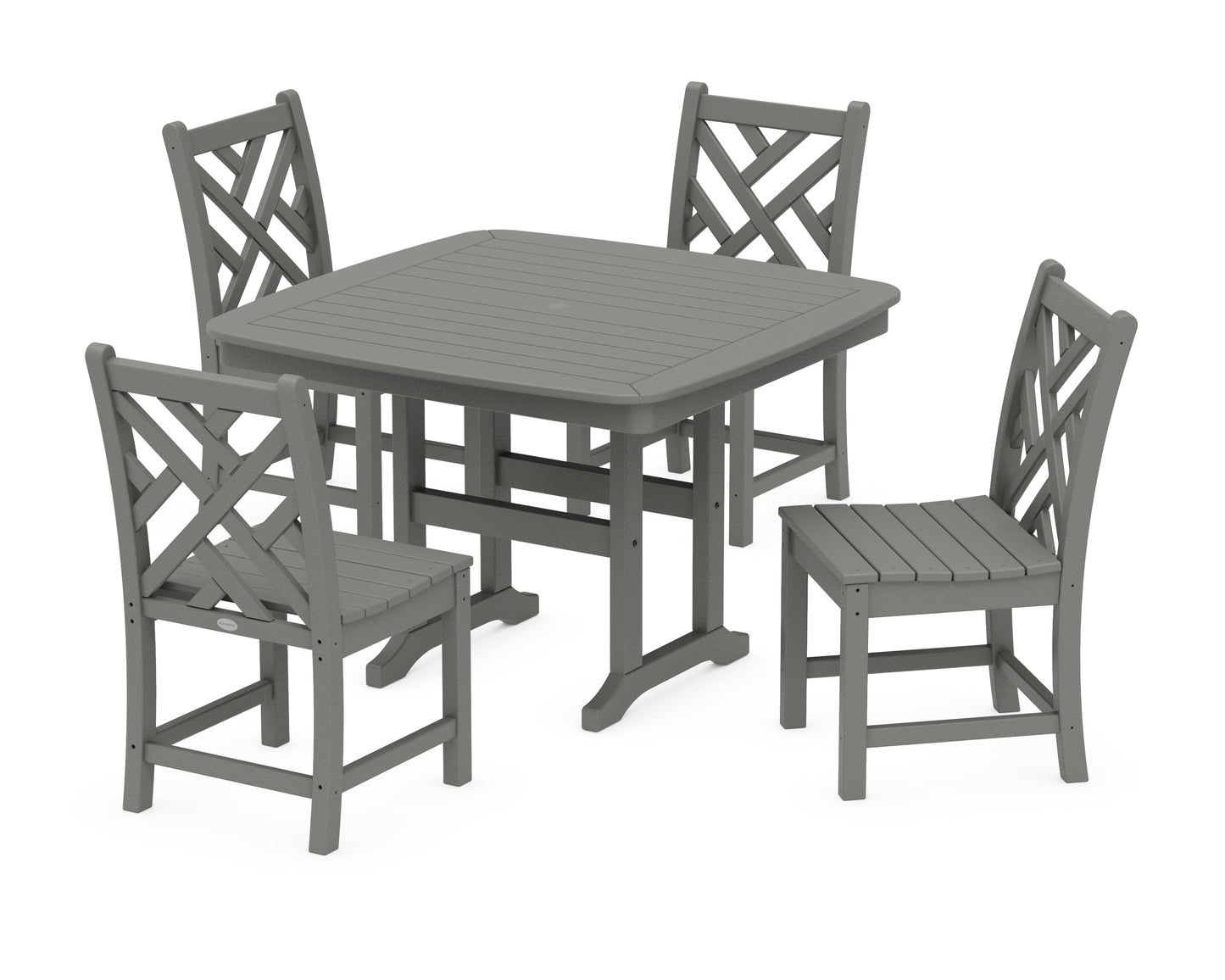 Chippendale Side Chair 5-Piece Dining Set with Trestle Legs