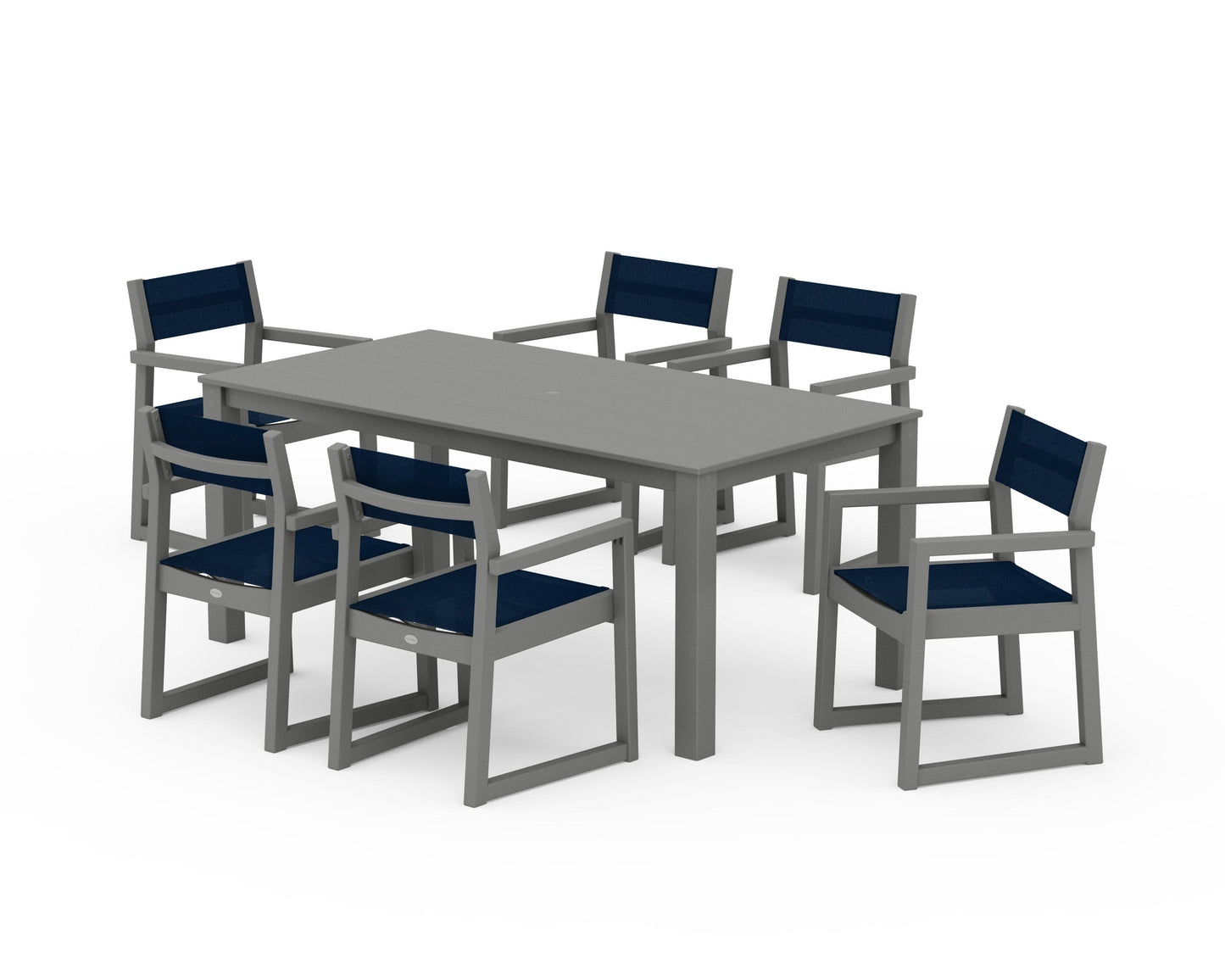 EDGE Sling Arm Chair 7-Piece Parsons Dining Set