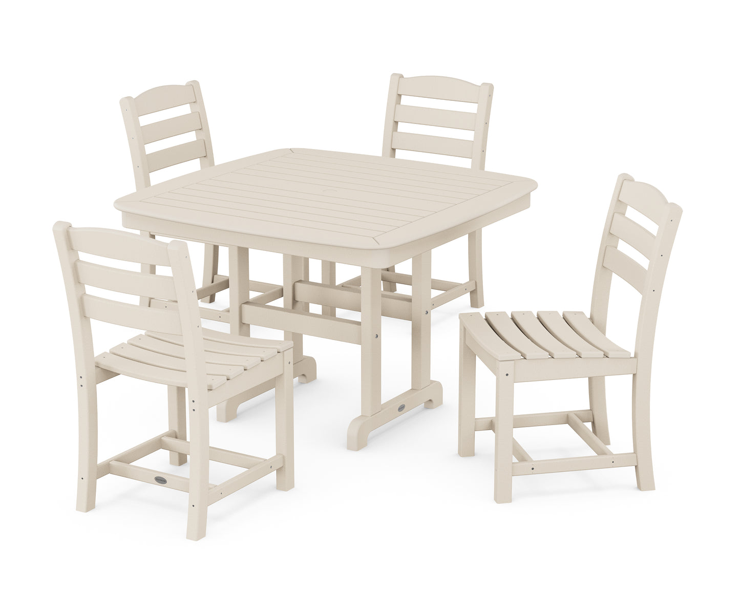 La Casa CafÃ© Side Chair 5-Piece Dining Set with Trestle Legs