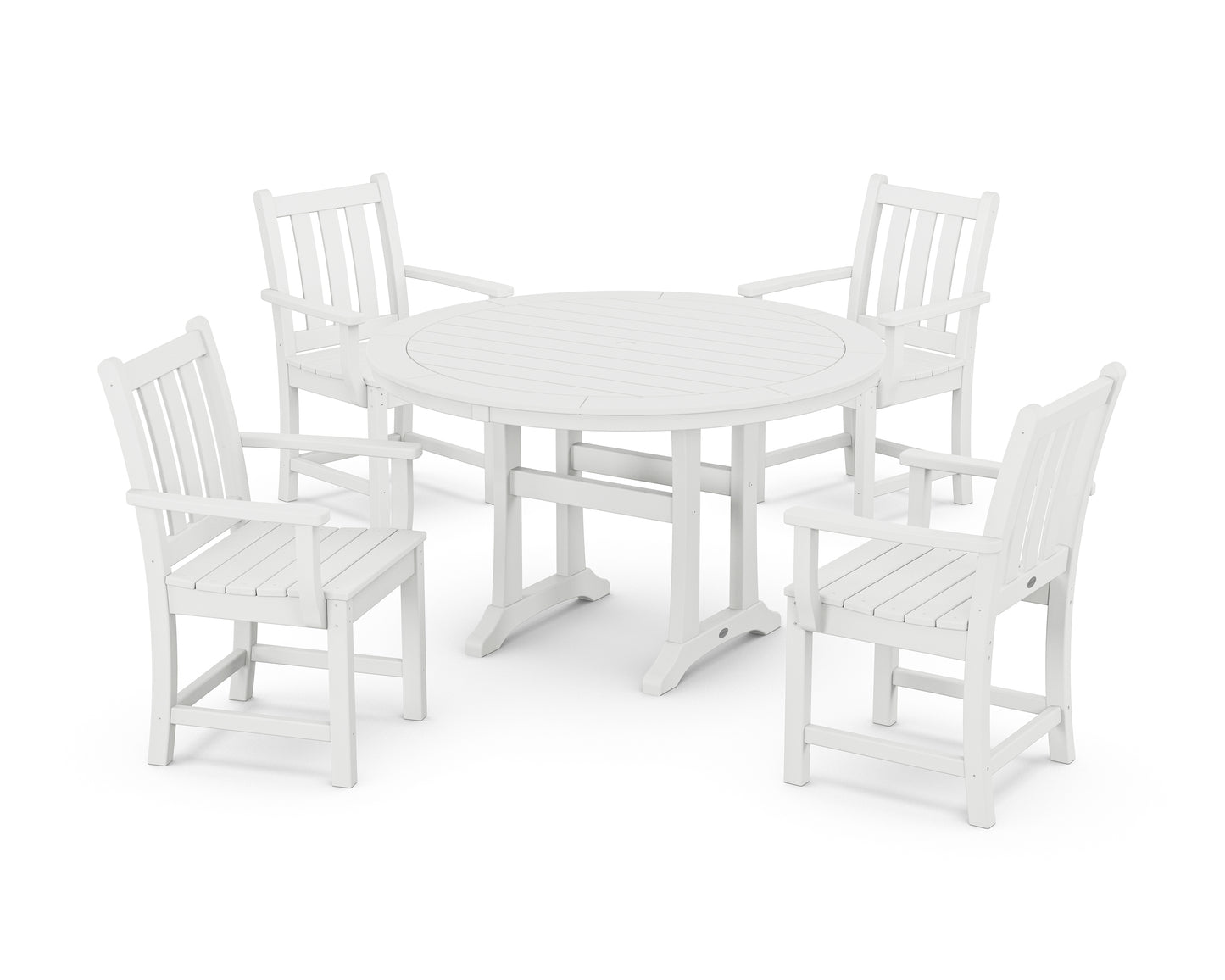 Traditional Garden 5-Piece Round Dining Set with Trestle Legs