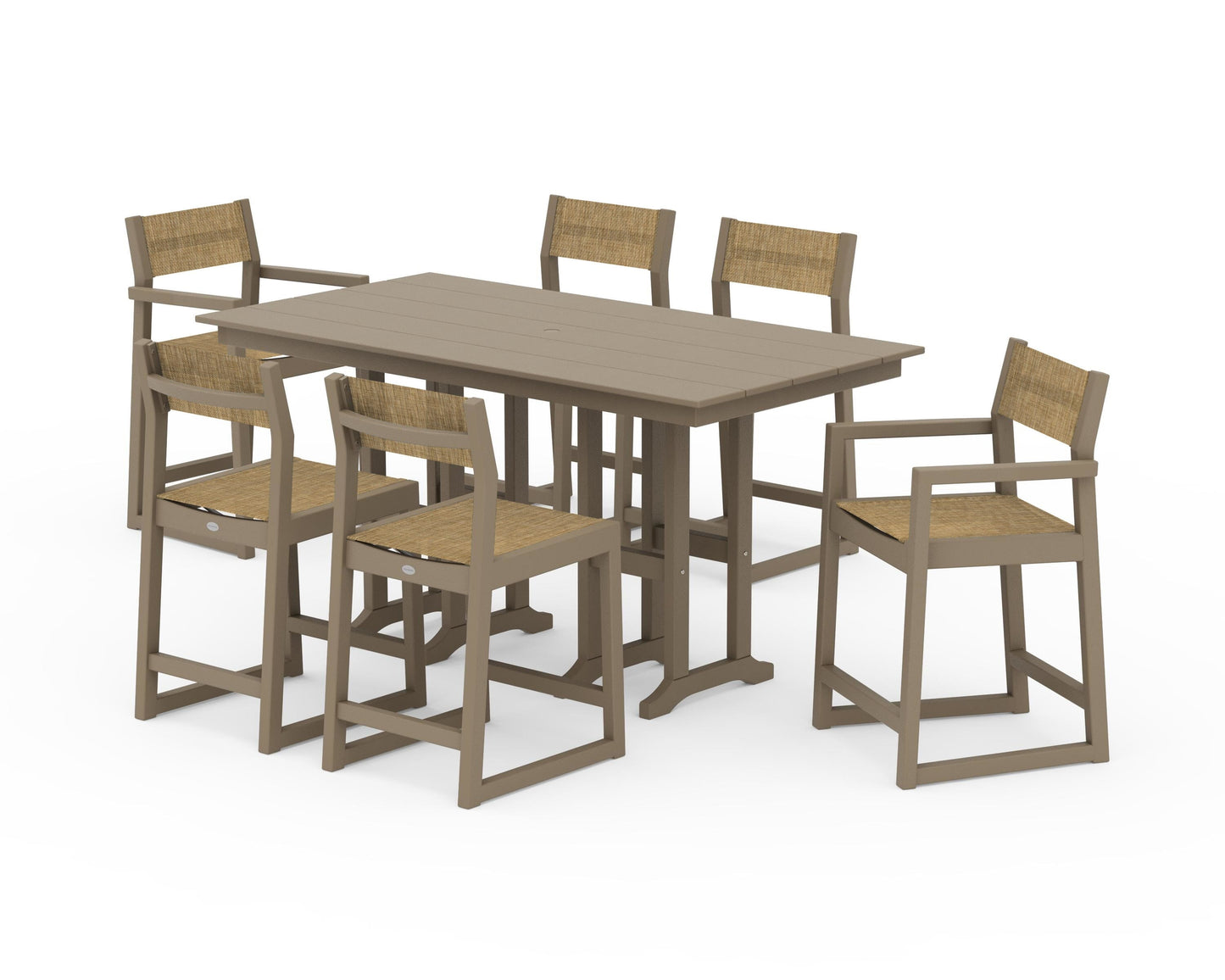 EDGE Sling 7-Piece Farmhouse Counter Set with Trestle Legs