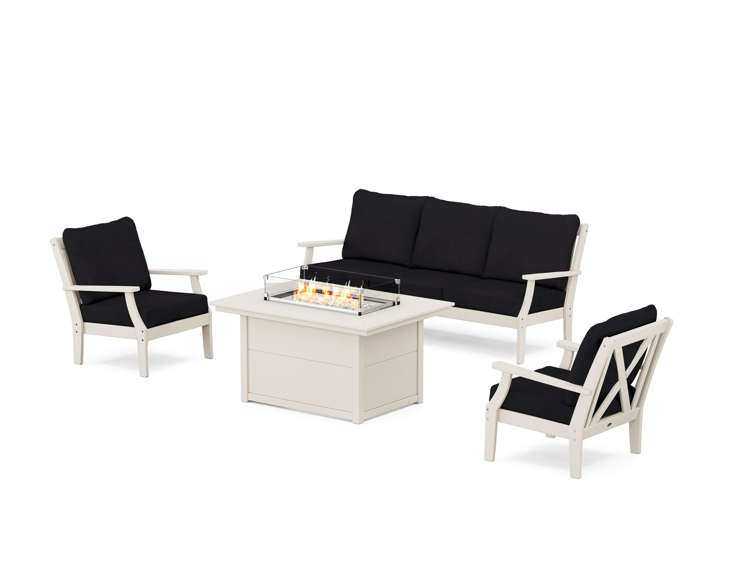 Braxton Deep Seating Fire Pit Table Set