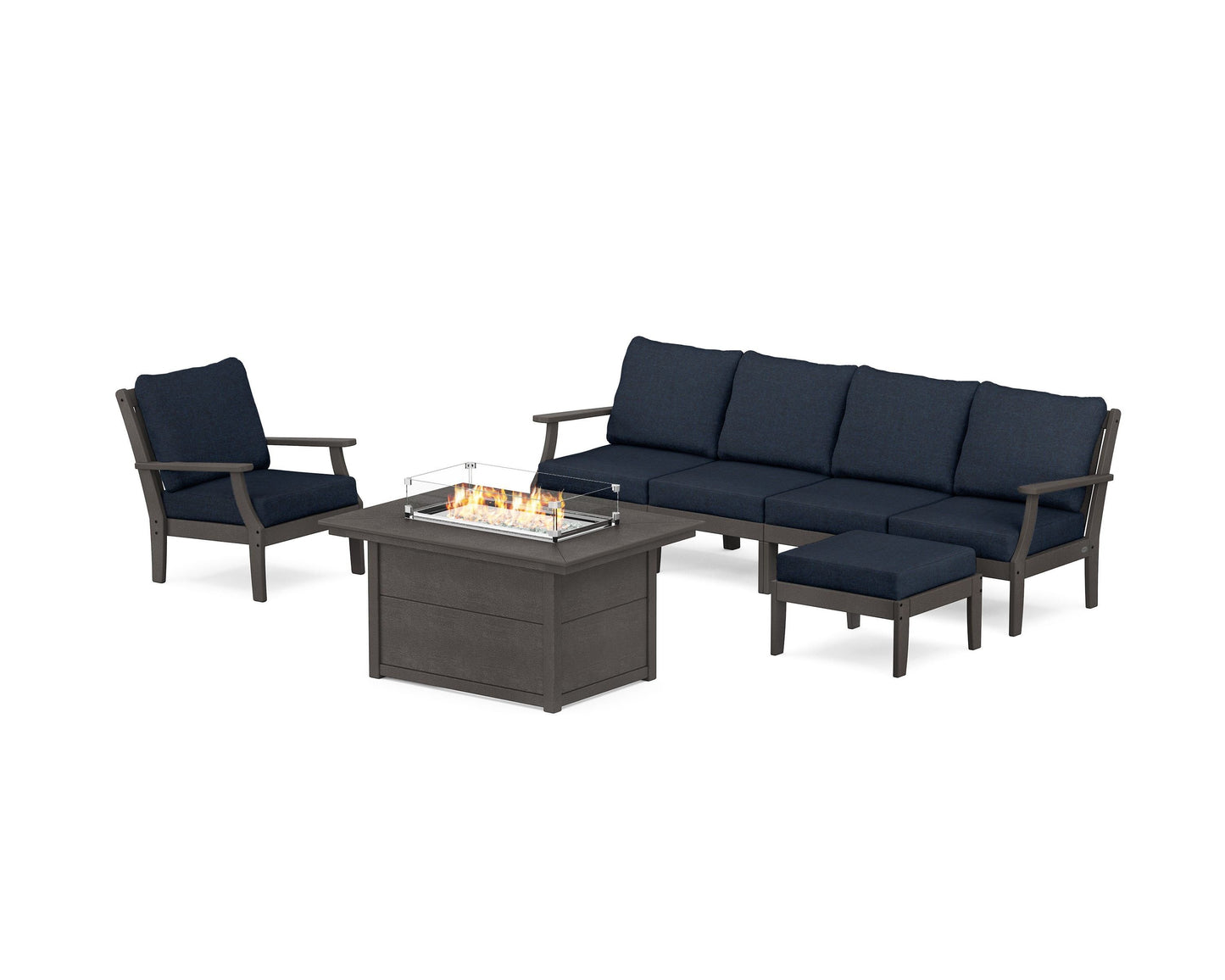 Braxton Sectional Lounge and Fire Pit Set