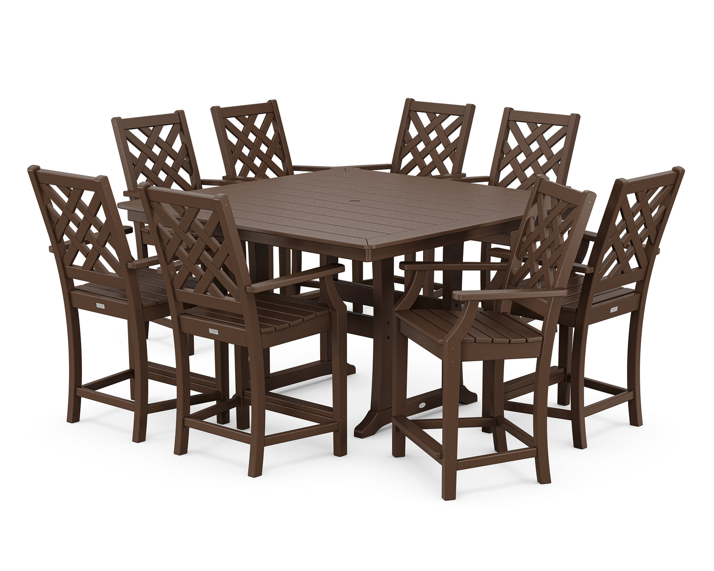 Wovendale 9-Piece Square Counter Set with Trestle Legs