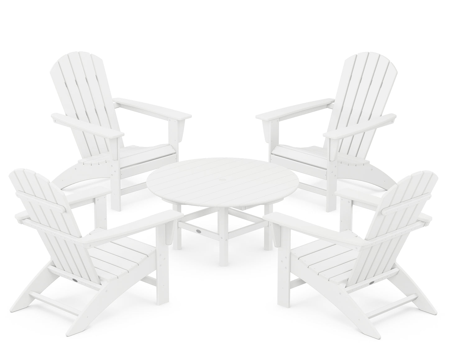 Nautical 5-Piece Adirondack Chair Conversation Set