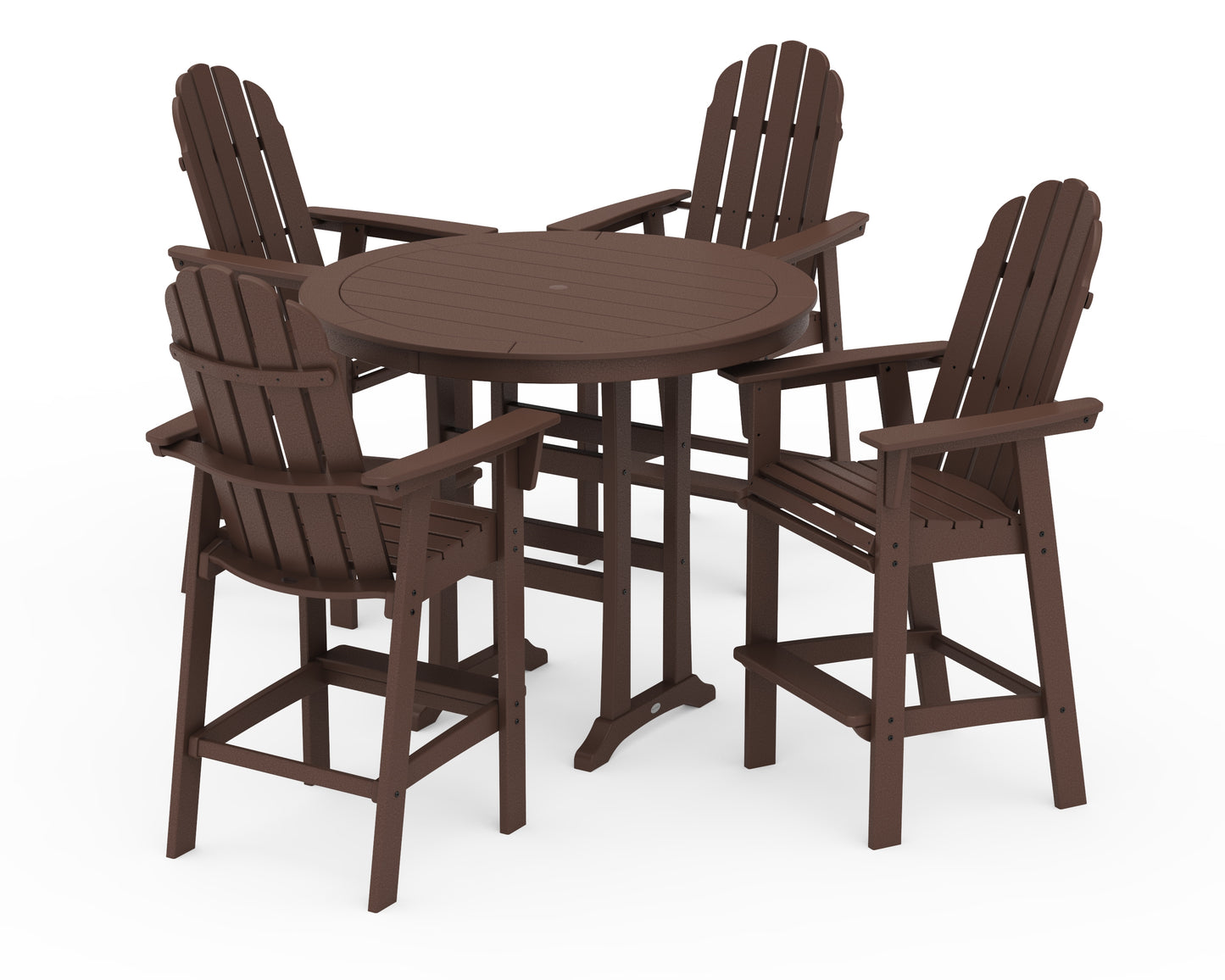 Vineyard Curveback Adirondack 5-Piece Nautical Trestle Bar Set