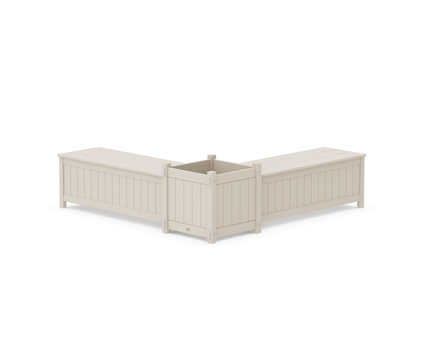 48" Vineyard L- Shaped Planter Storage Bench Set- Large
