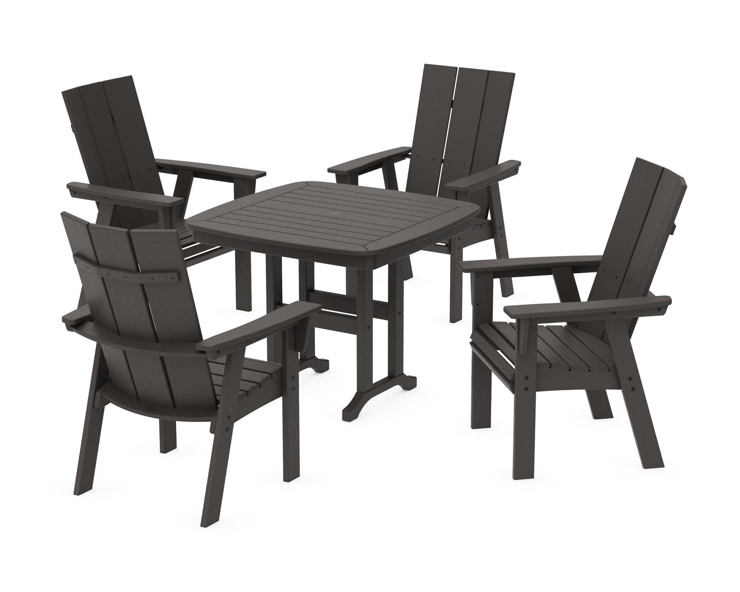 Modern Curveback Adirondack 5-Piece Dining Set