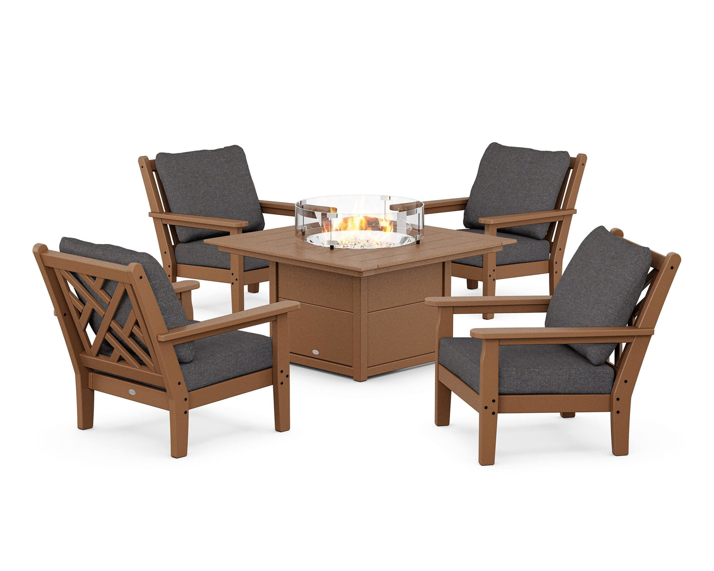 Chippendale 5-Piece Deep Seating Set with Fire Pit Table