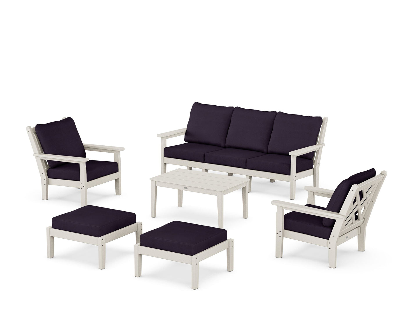 Chippendale 6-Piece Lounge Sofa Set