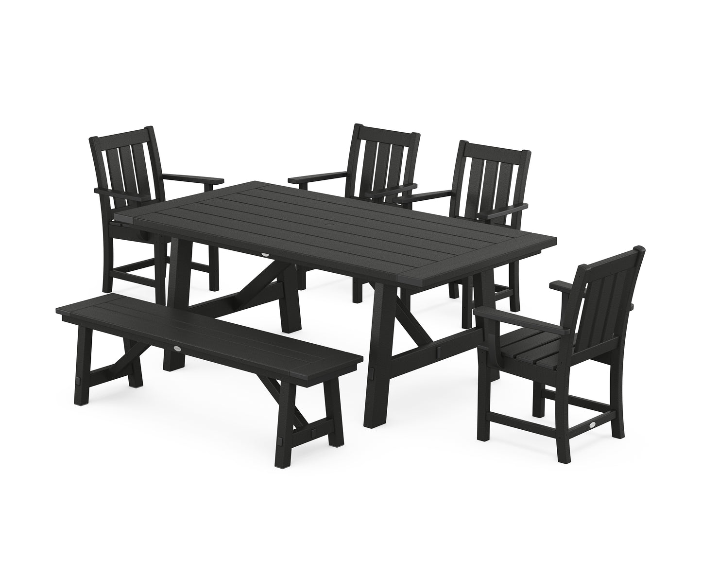 Oxford 6-Piece Rustic Farmhouse Dining Set with Bench