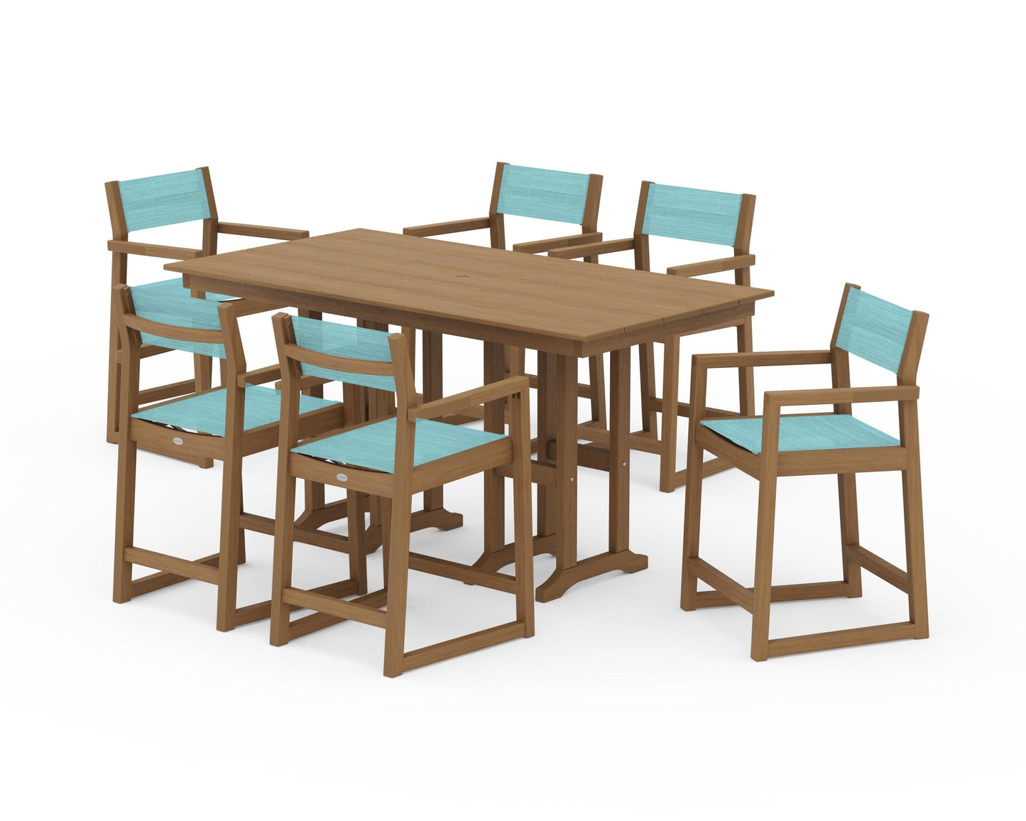 EDGE Sling Arm Chair 7-Piece Farmhouse Counter Set