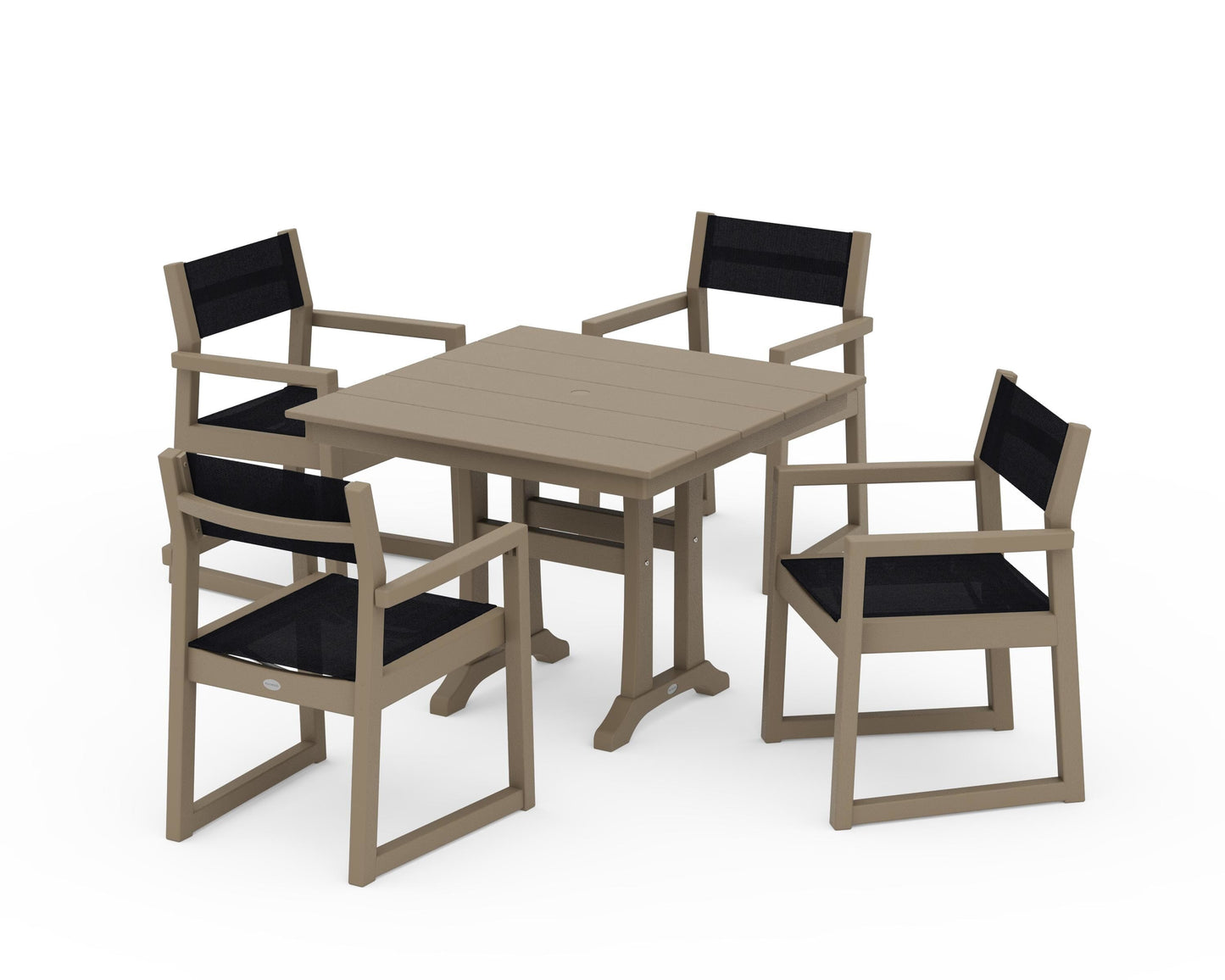 EDGE Sling 5-Piece Farmhouse Dining Set with Trestle Legs