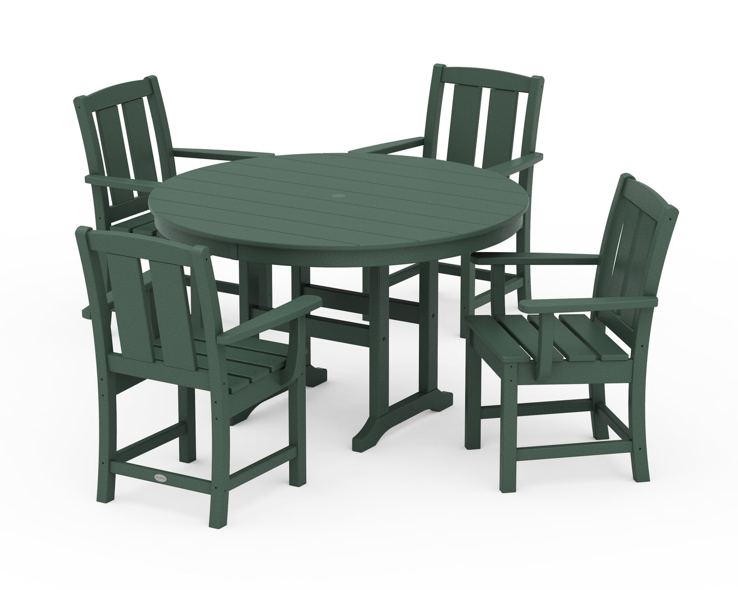 Mission 5-Piece Round Farmhouse Dining Set