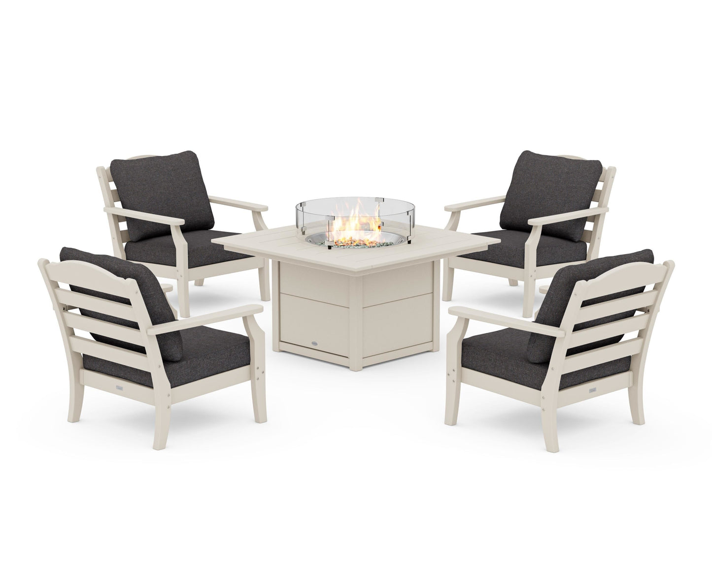 Savannah 5-Piece Deep Seating Set with Fire Pit Table