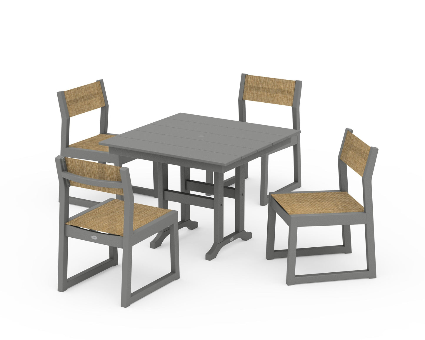 EDGE Sling Side Chair 5-Piece Farmhouse Dining Set