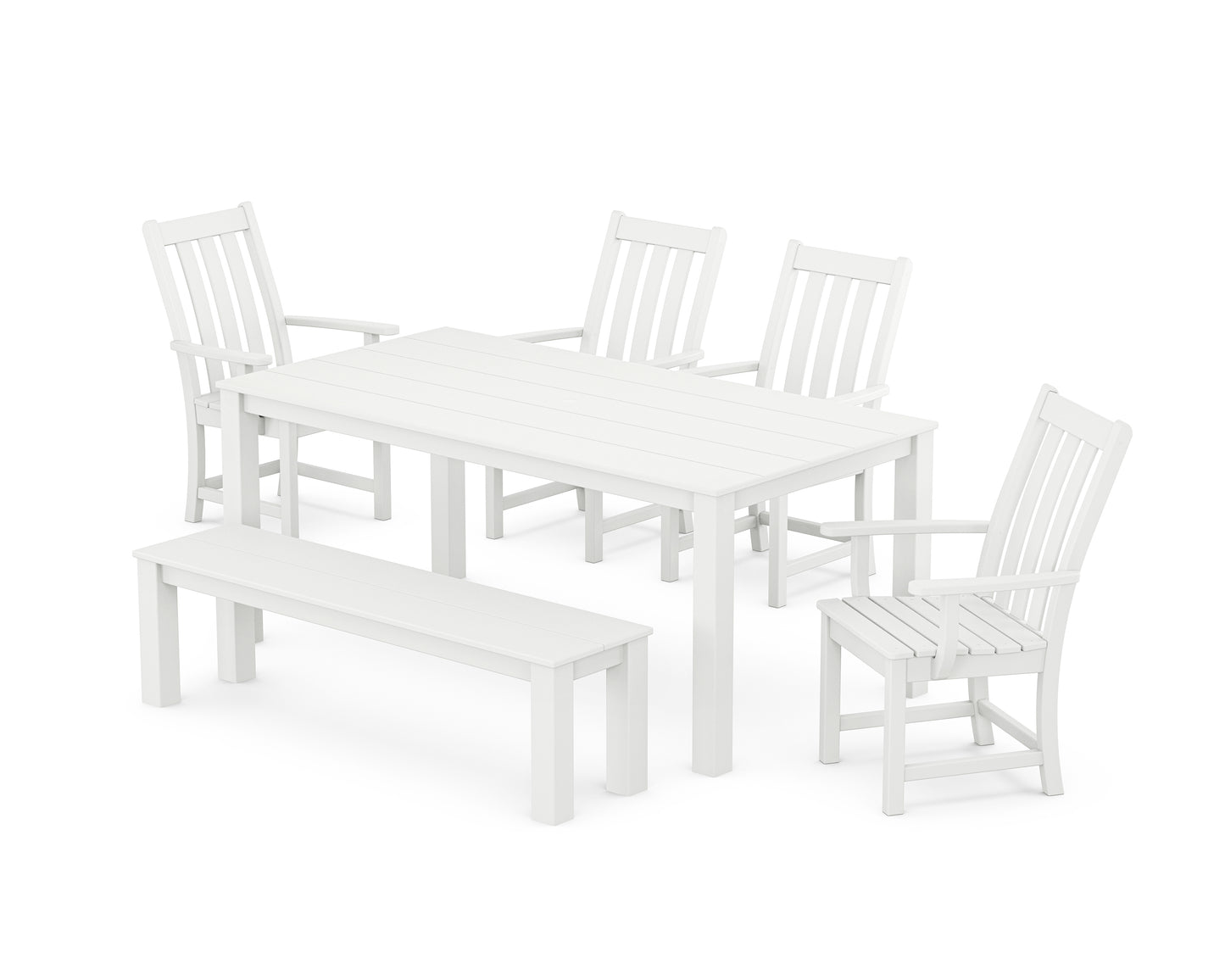 Vineyard 6-Piece Parsons Dining Set with Bench