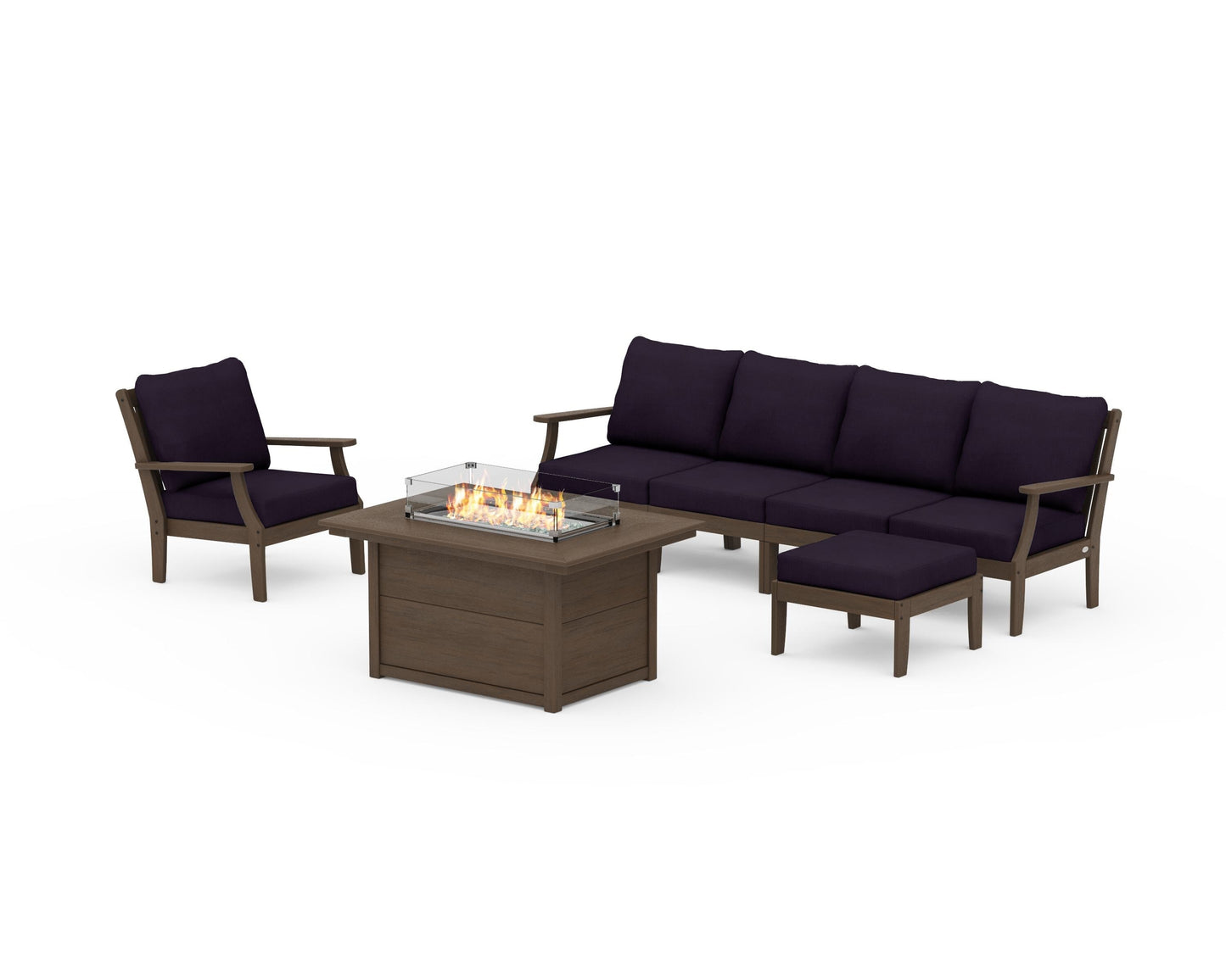 Braxton Sectional Lounge and Fire Pit Set