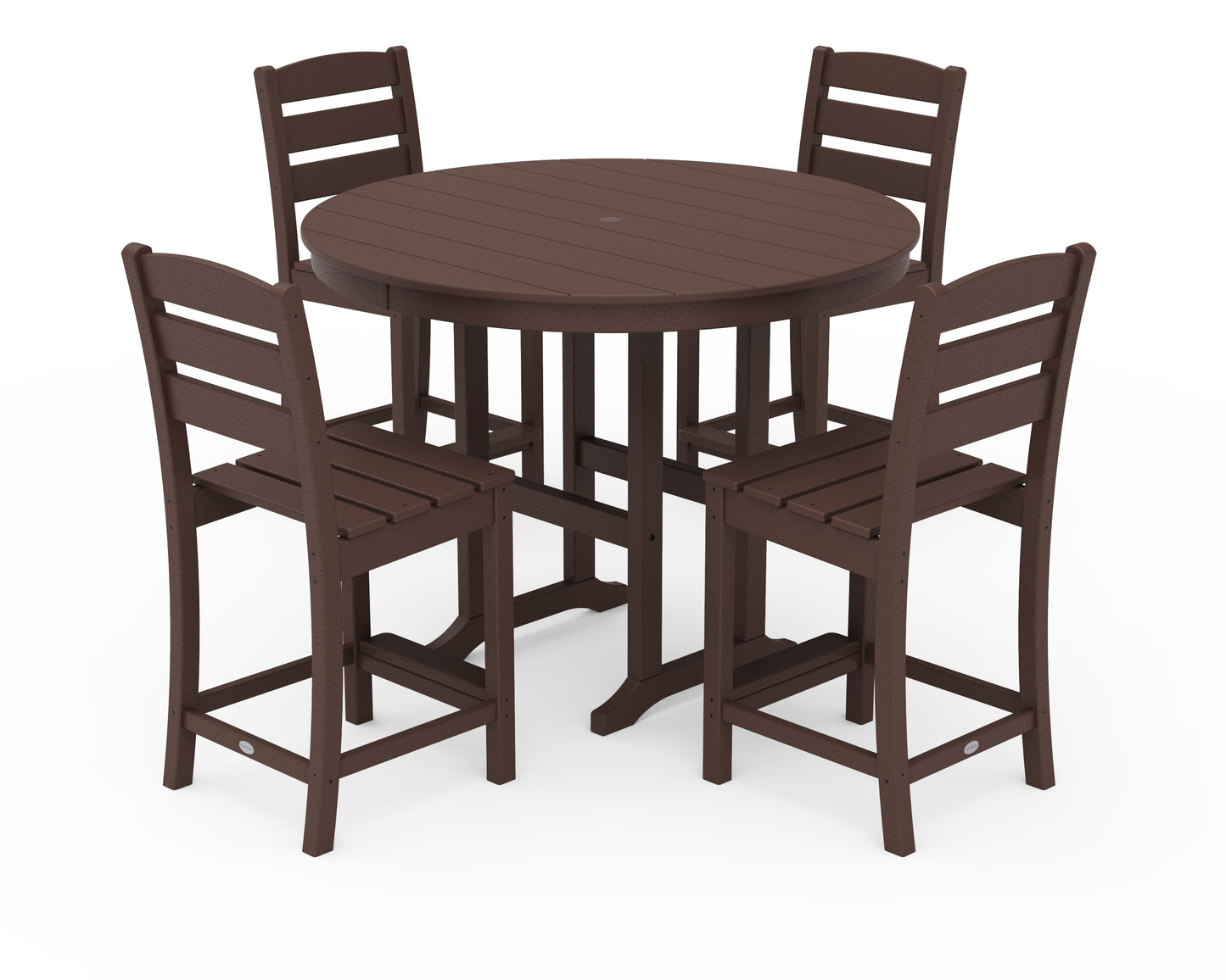 Lakeside 5-Piece Farmhouse Round Side Chair Counter  Set