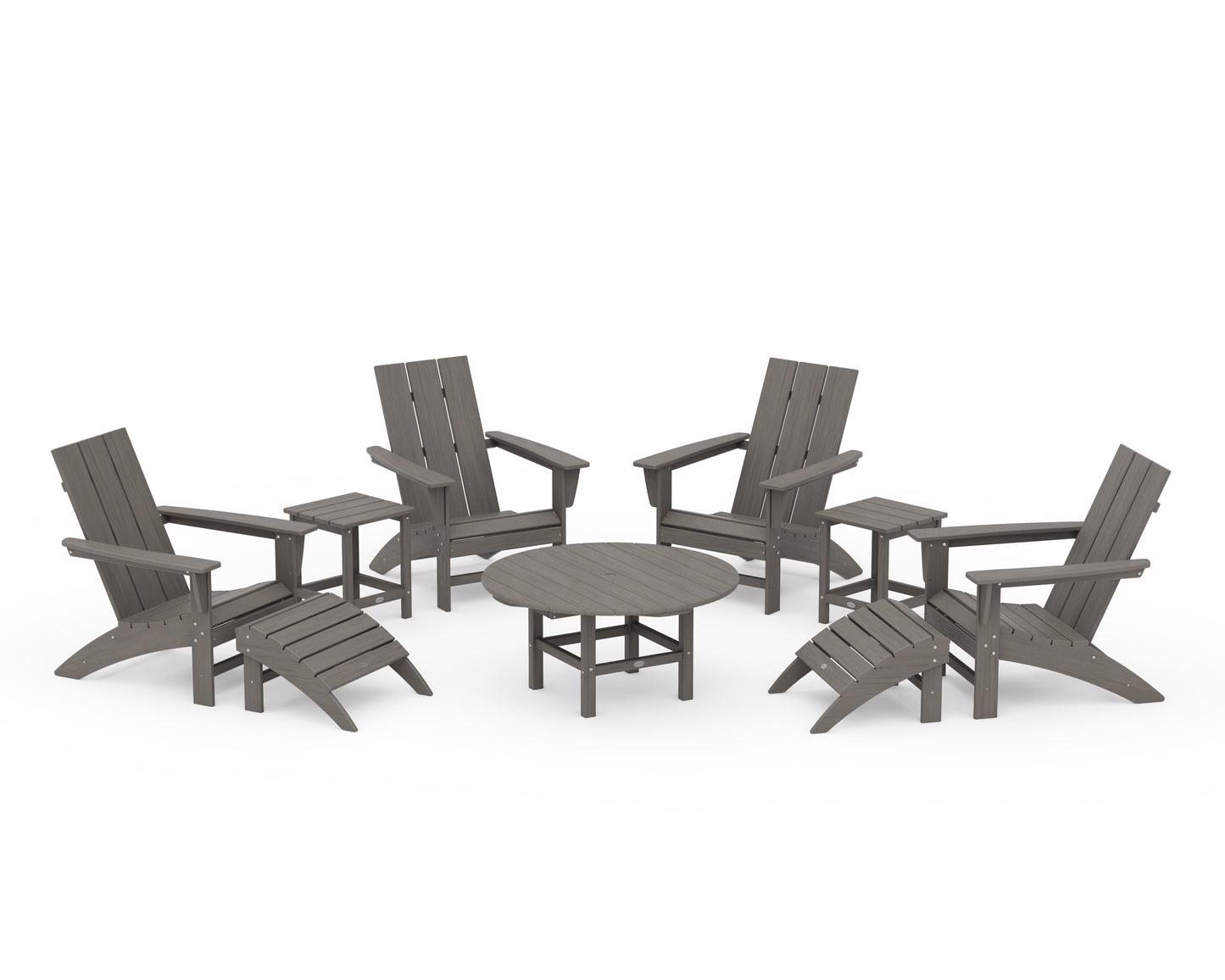 Modern Adirondack Chair 9-Piece Conversation Set