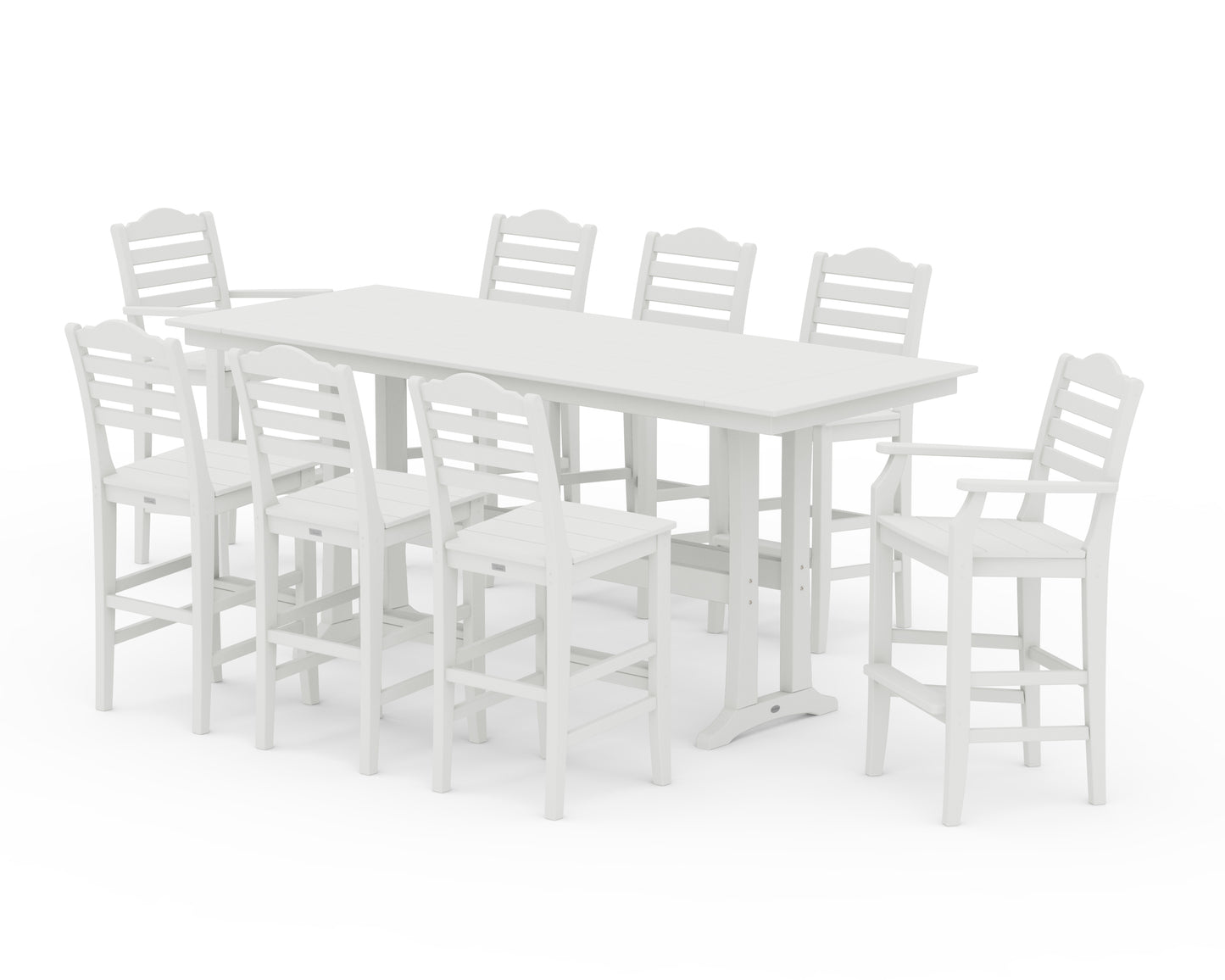 Savannah 9-Piece Farmhouse Bar Set with Trestle Legs