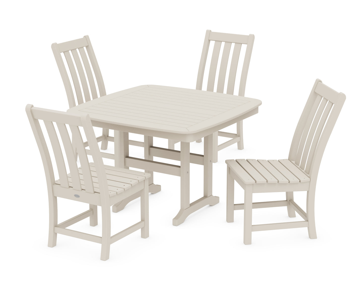 Vineyard Side Chair 5-Piece Dining Set with Trestle Legs