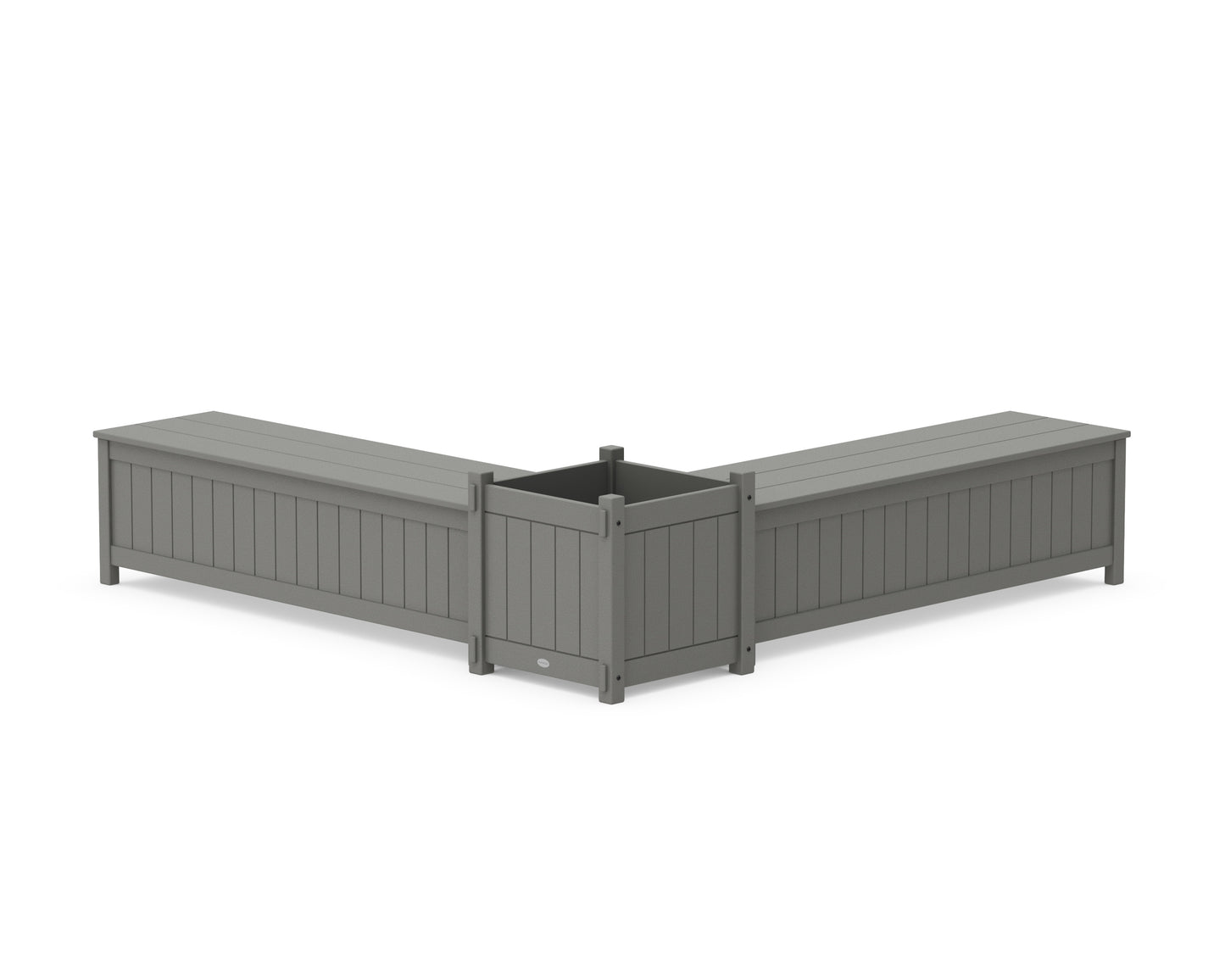 60" Vineyard L- Shaped Planter Storage Bench Set- Large
