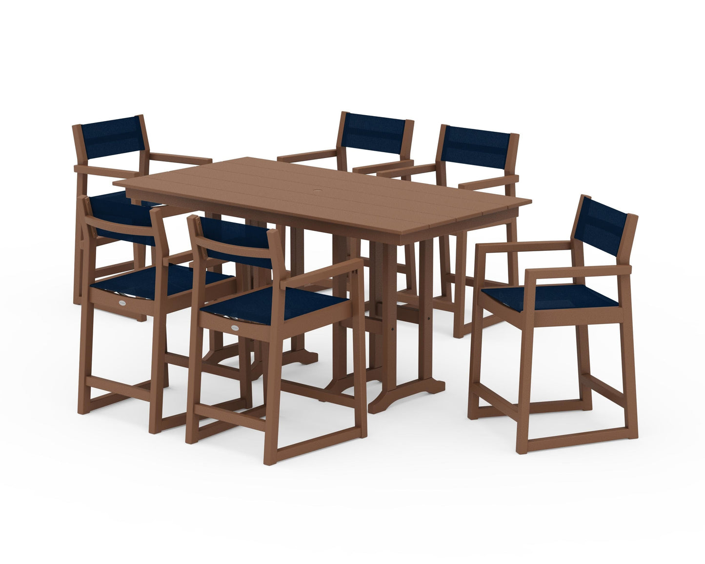 EDGE Sling Arm Chair 7-Piece Farmhouse Counter Set