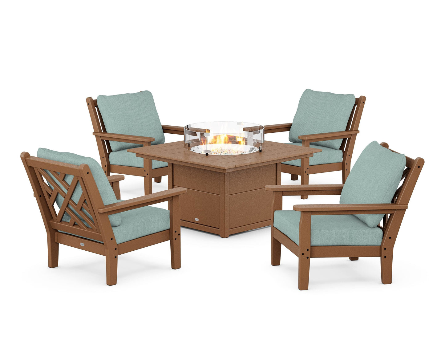 Chippendale 5-Piece Deep Seating Set with Fire Pit Table