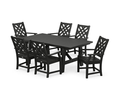 Wovendale Arm Chair 7-Piece Rustic Farmhouse Dining Set