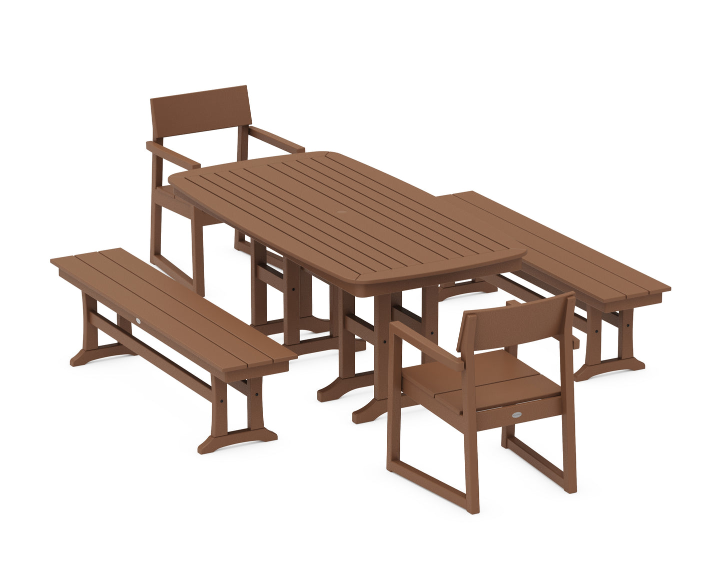 EDGE 5-Piece Dining Set with Benches