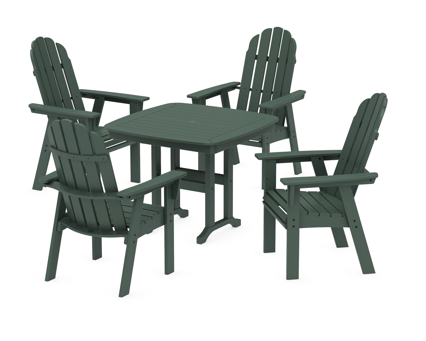 Vineyard Curveback Adirondack 5-Piece Dining Set
