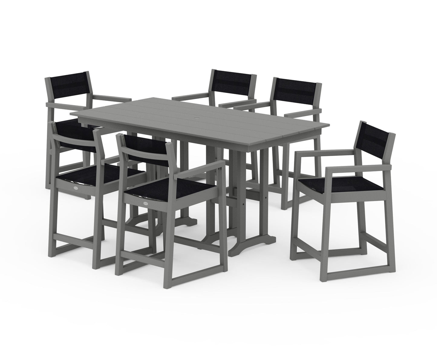 EDGE Sling Arm Chair 7-Piece Farmhouse Counter Set