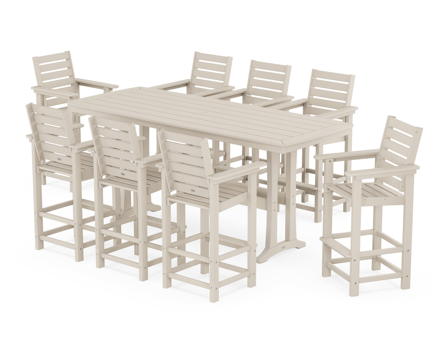 Captain 9-Piece Bar Set with Trestle Legs