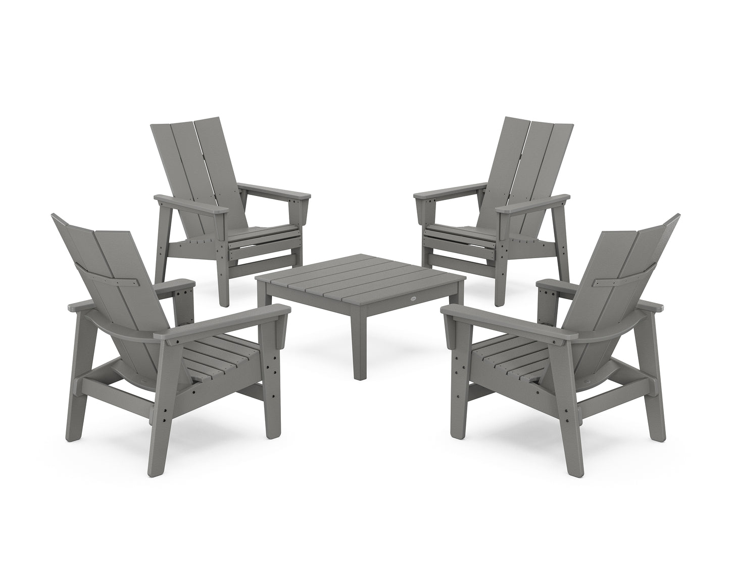 5-Piece Modern Grand Upright Adirondack Chair Conversation Group