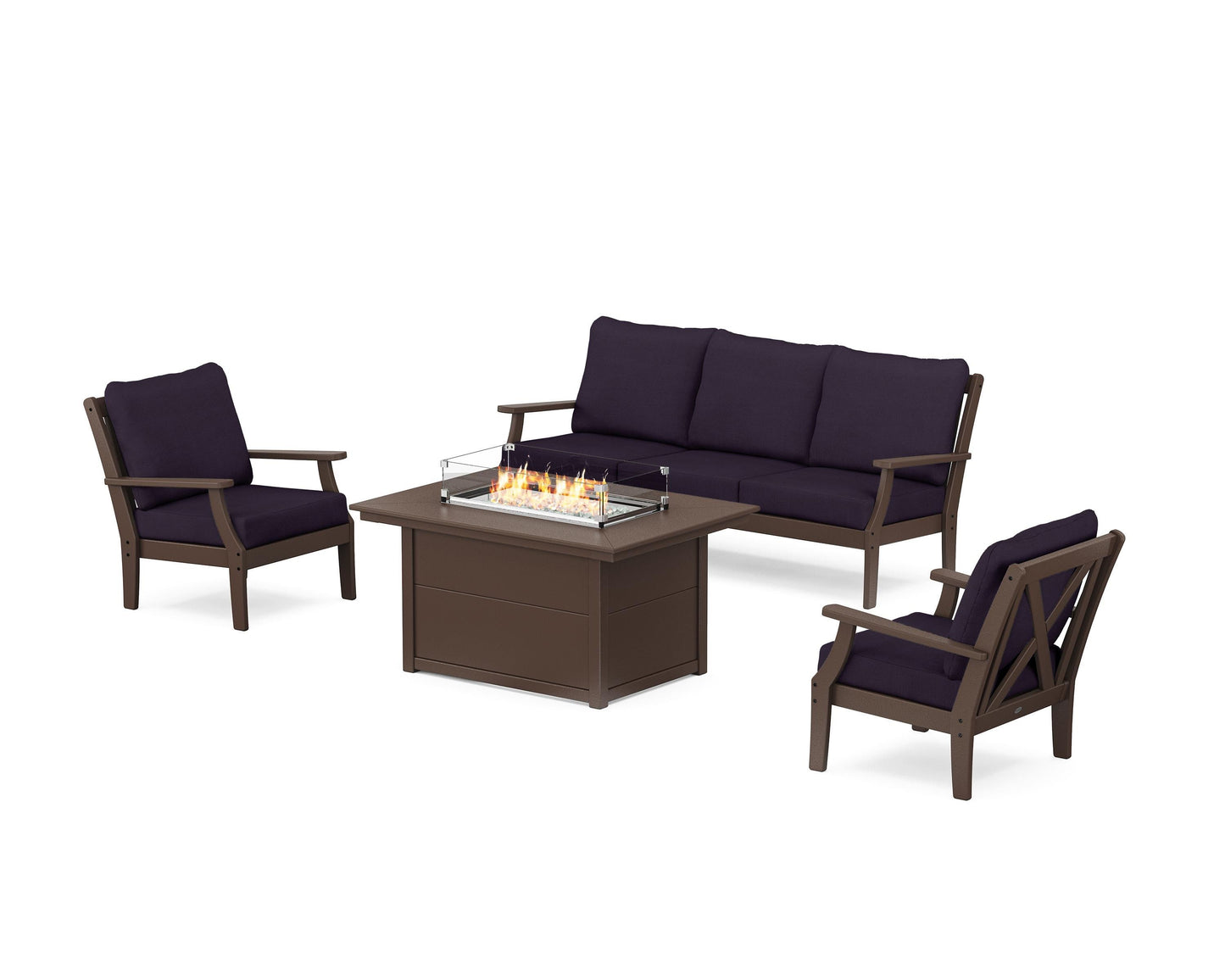 Braxton Deep Seating Fire Pit Table Set
