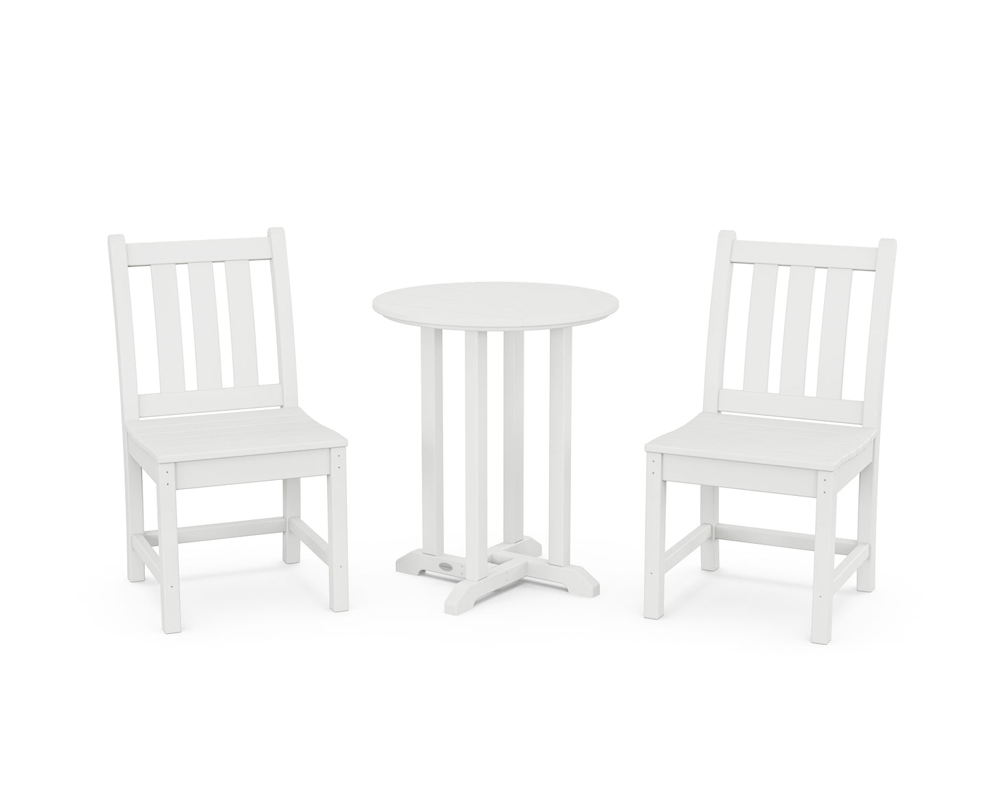 Traditional Garden Side Chair 3-Piece Round Dining Set