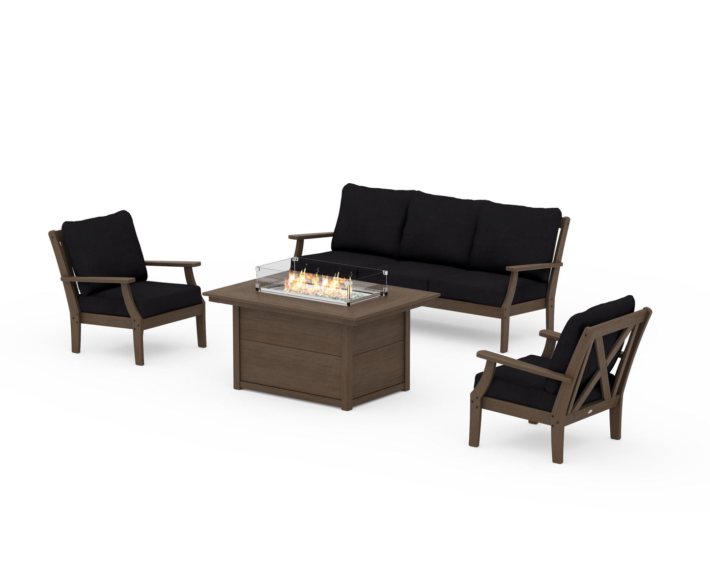 Braxton Deep Seating Fire Pit Table Set