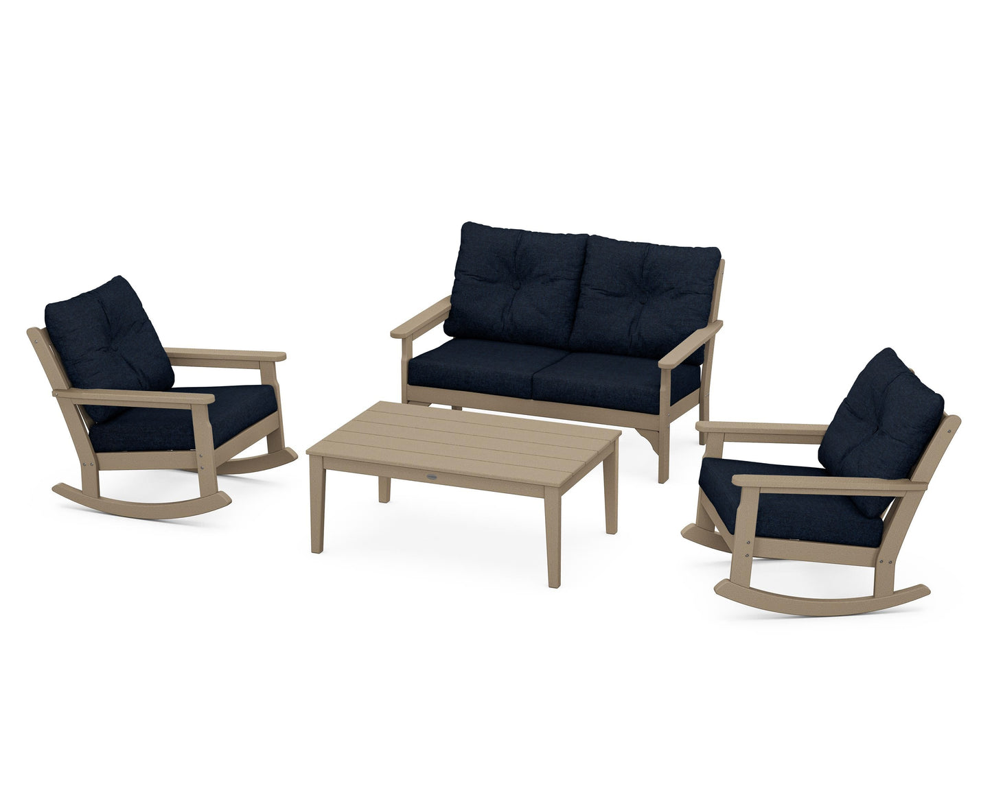 Vineyard 4-Piece Deep Seating Rocking Chair Set