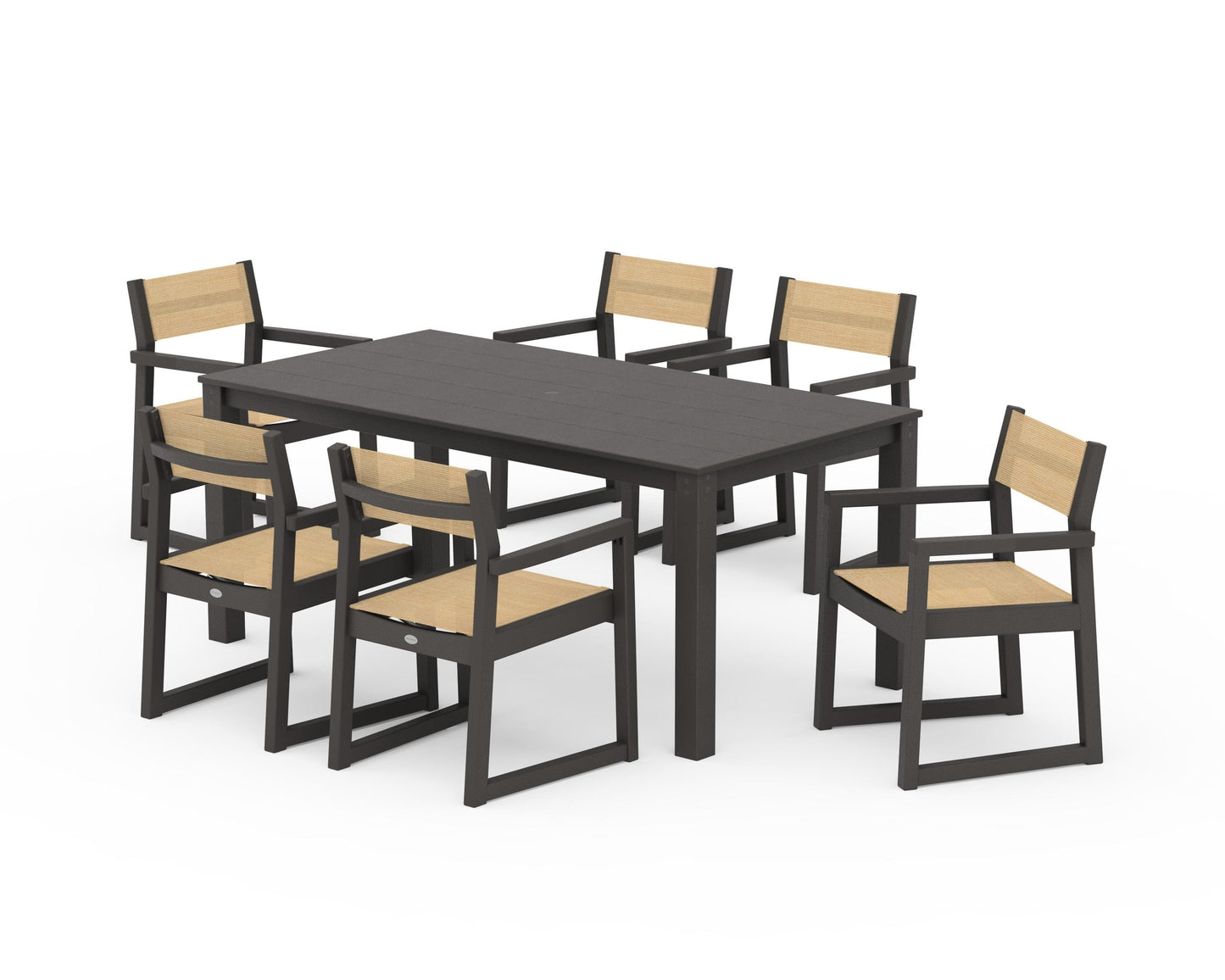 EDGE Sling Arm Chair 7-Piece Parsons Dining Set