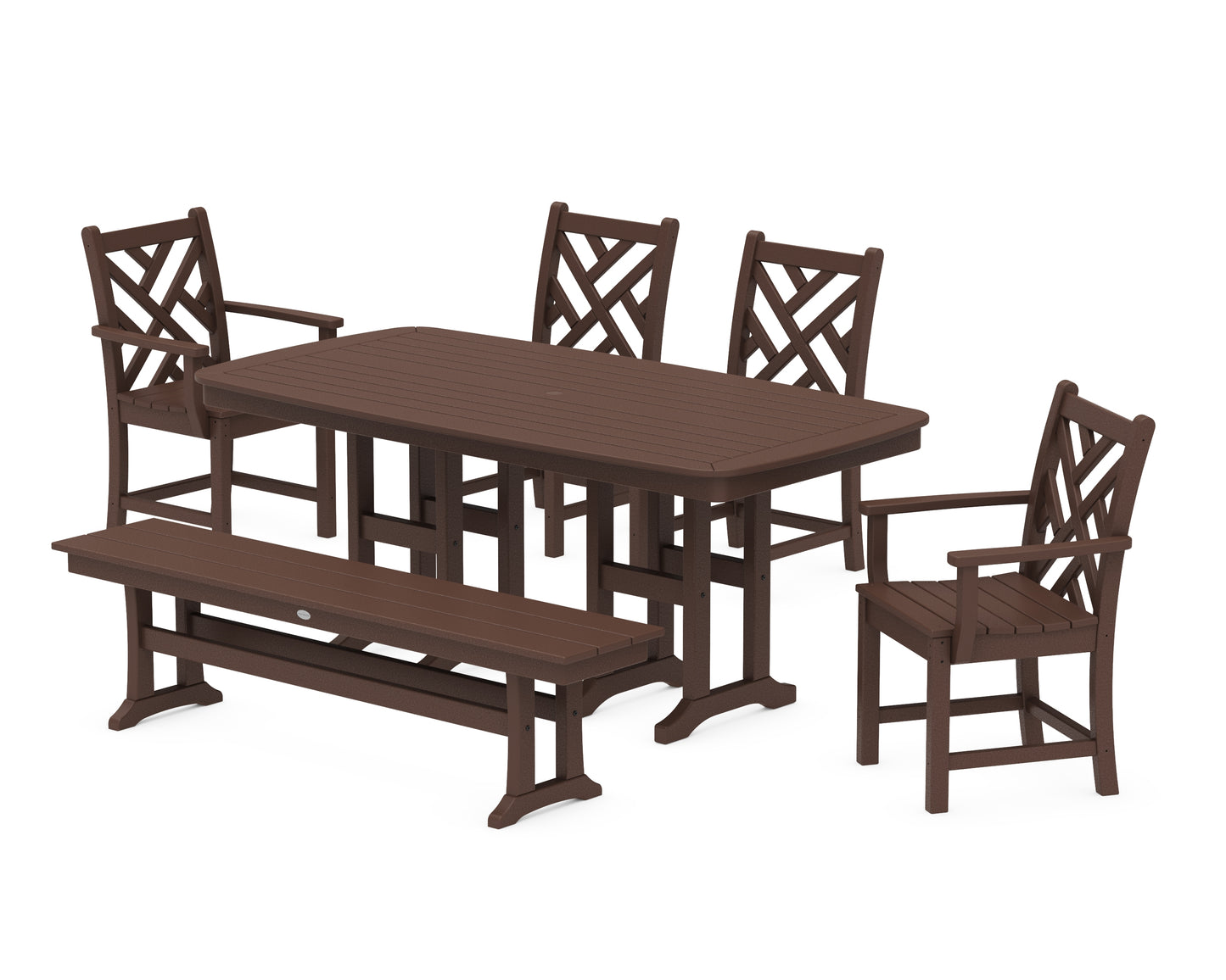 Chippendale 6-Piece Dining Set with Bench