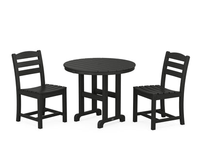 La Casa Cafe Side Chair 3-Piece Round Dining Set