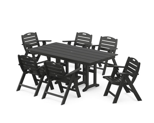Nautical Lowback 7-Piece Farmhouse Dining Set
