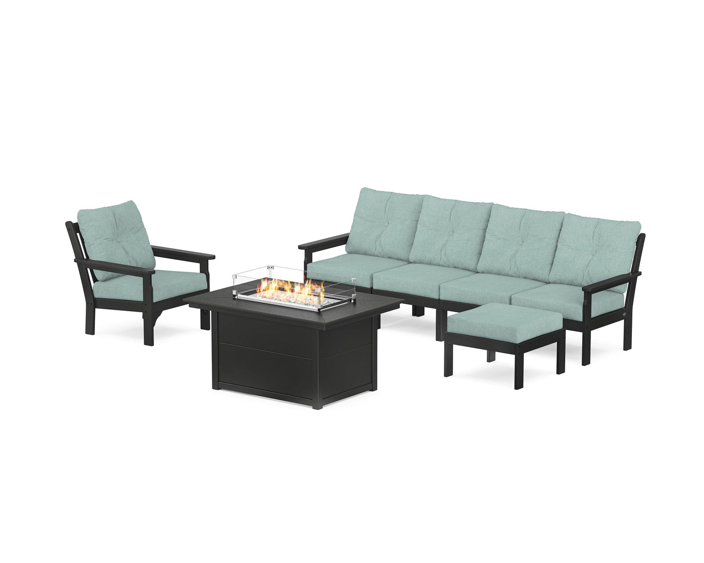 Vineyard Sectional Lounge and Fire Pit Set