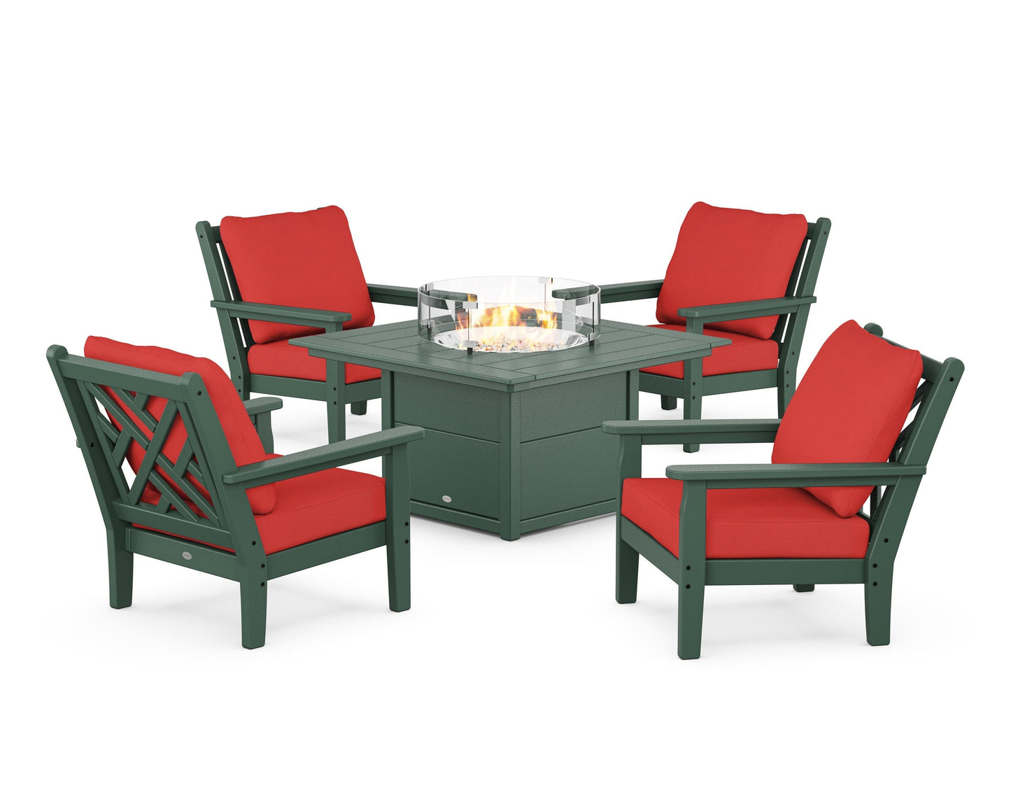 Chippendale 5-Piece Deep Seating Set with Fire Pit Table