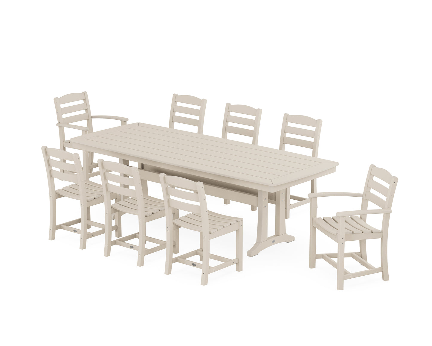 La Casa Caf‚ 9-Piece Dining Set with Trestle Legs